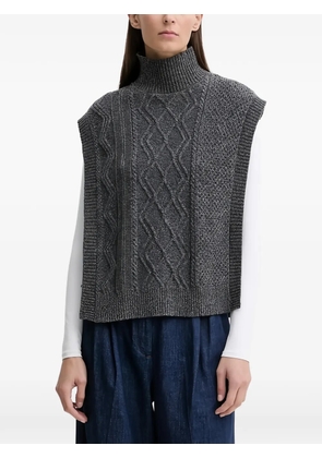 A.P.C. cable-knit funnel-neck gilet - Grey