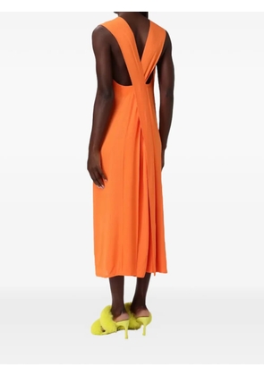 Moschino V-neck sleeveless midi dress - Orange