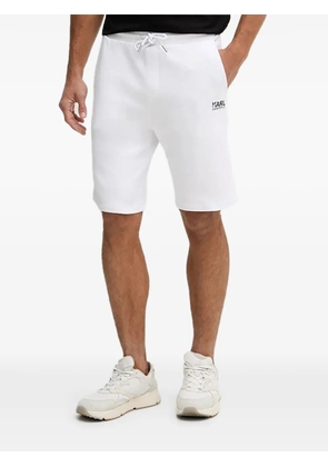 Karl Lagerfeld drawstring logo-print track shorts - White