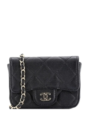 CHANEL Pre-Owned Classic Flap Chain Quilted Caviar Mini belt bag - Black