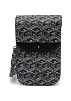 GUESS USA monogram-pattern phone pouch - Black