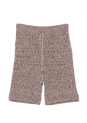 Roberto Collina open-knit drawstring shorts - Purple