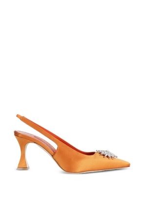 Manolo Blahnik Ronconasli embellished slingback pumps - Orange