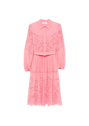 ERMANNO FIRENZE eyelet-detail belted midi dress - Pink
