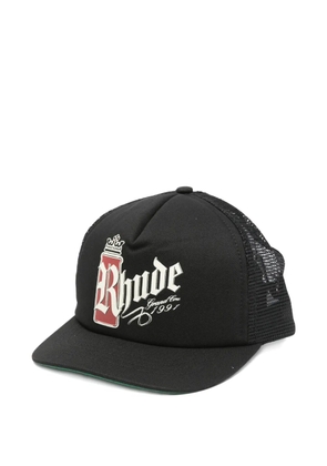 RHUDE logo-graphic trucker cap - Black