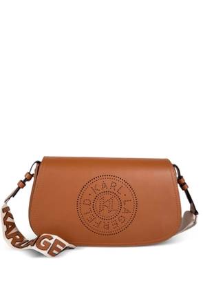 Karl Lagerfeld K/Circle perforated shoulder bag - Brown