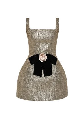 ANOUKI rose-appliqué mini dress - Gold
