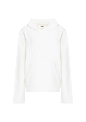 MM6 Maison Margiela pockets knitted hoodie - White
