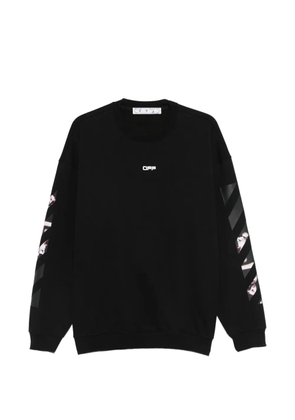 Off-White Pre-Owned diagonal-stripes crew-neck sweatshirt - Black