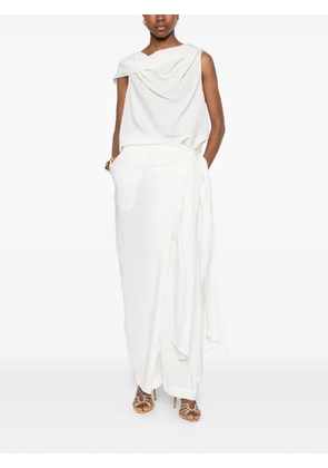 Su wrap-design trousers - White