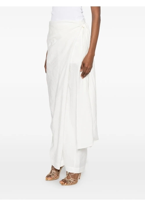 Su wrap-design trousers - White