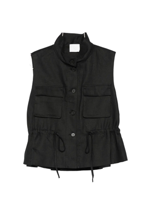 Su chest-pocket gilet - Black