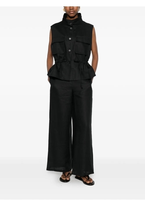 Su chest-pocket gilet - Black