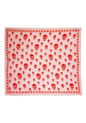 Alexander McQueen skull-print silk scarf - Pink