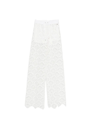 Herno lace elasticated-waistband trousers - White