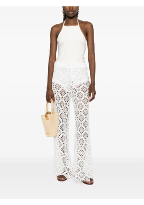 Herno lace elasticated-waistband trousers - White