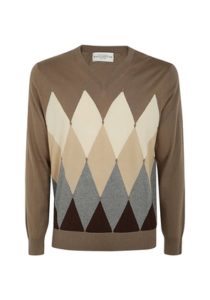 Ballantyne argyle V-neck sweater - Brown