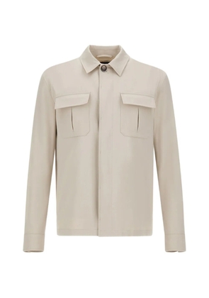 Herno flap-pockets cotton shirt jacket - Neutrals