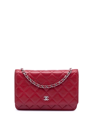 CHANEL Pre-Owned 2012 CC Quilted Caviar Wallet on Chain crossbody bag - Red