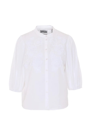 Essentiel Antwerp floral-embroidered balloon-sleeve shirt - White