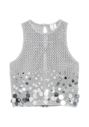 Casablanca sequin sleeveless top - Grey