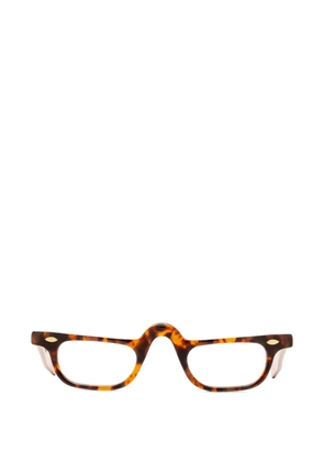 JULIUS TART OPTICAL Half Eye browline-detail glasses - Brown