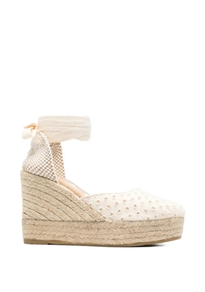 Manebi Yucatán lace-up heeled espadrilles - Neutrals
