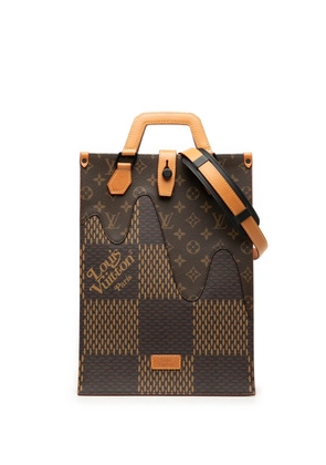 Louis Vuitton Pre-Owned 2020 Nigo Giant Damier Ebene Monogram Mini Tote satchel - Brown