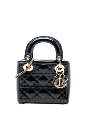 Christian Dior Pre-Owned 2017 Mini Patent Cannage Lady Dior satchel - Black