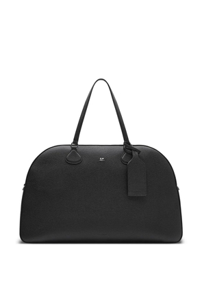 Courrèges logo-plaque leather duffle bag - Black