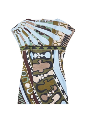 PUCCI Soleil print panama dress - Blue