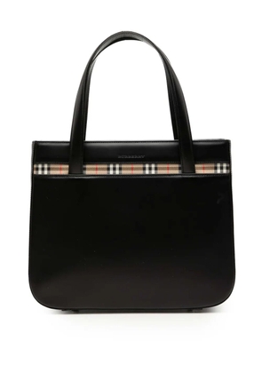 Burberry Pre-Owned 2000-2017 House Check Trimmed Leather handbag - Black
