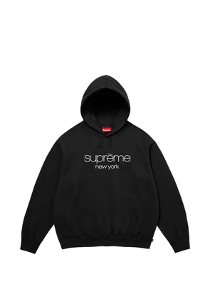 Supreme Classic logo-embroidered hoodie - Black