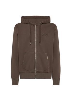 Sun68 fleece zip-up hoodie - Brown