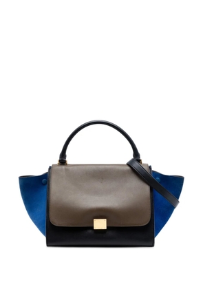 Celine Pre-Owned 2012 Medium Tricolor Calfskin and Suede Trapeze satchel - Black