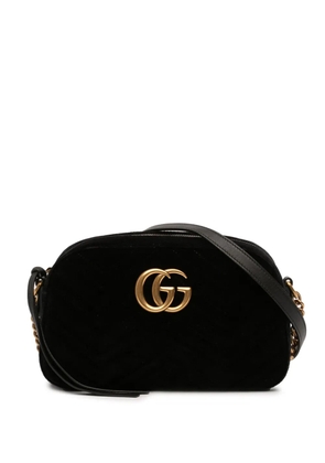 Gucci Pre-Owned 2000-2015 Small GG Marmont Matelasse Velvet crossbody bag - Black