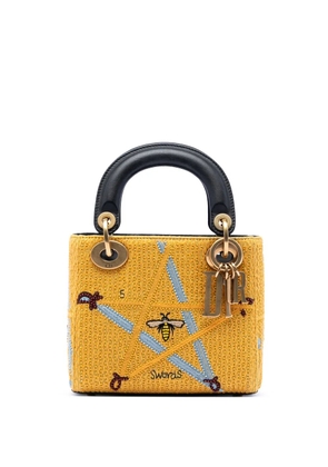 Christian Dior Pre-Owned 2017 Mini Embroidered Canvas Swords Lady Dior satchel - Yellow