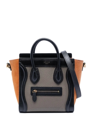 Celine Pre-Owned 2016 Nano Tricolor Leather Luggage Tote satchel - Brown