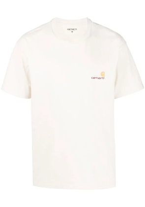 Carhartt WIP logo-embroidered organic cotton T-shirt - Neutrals