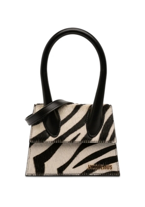 Jacquemus Pre-Owned 2018-2026 Pony Hair Zebra Print Le Chiquito Moyen satchel - Black