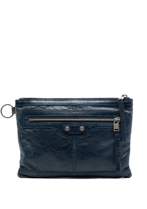 Balenciaga Pre-Owned 2015 Lambskin Motocross Classic Clip S clutch bag - Blue