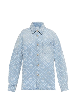 Casablanca monogram-embellished denim shirt - Blue