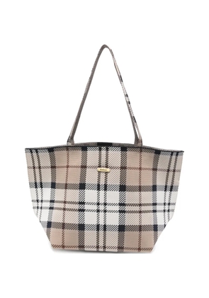 Barbour plaid double-handle tote bag - Neutrals