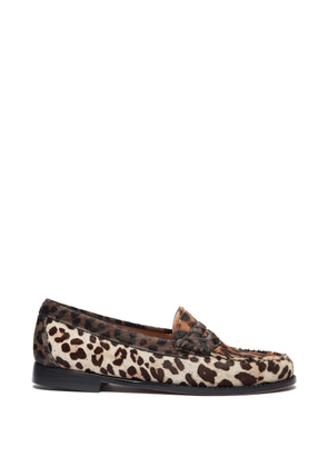 G.H.Bass Whitney leopard-print penny loafers - Neutrals