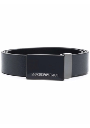 Emporio Armani logo-buckle belt - Blue