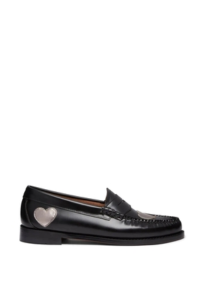G.H.Bass Weejuns Penny Love silver-tone-heart loafers - Black