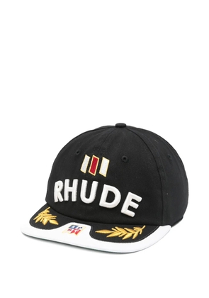 RHUDE embroidered baseball cap - Black