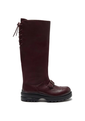 LILI CURIA Joan buckle lace-up boots - Brown