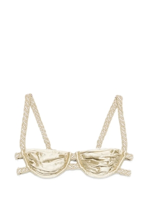 Isa Boulder weave strap bikini top - Neutrals