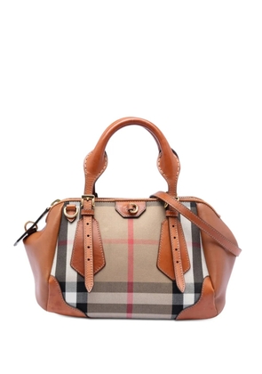 Burberry Pre-Owned 2000-2017 House Check Canvas and Leather Blaze satchel - Brown